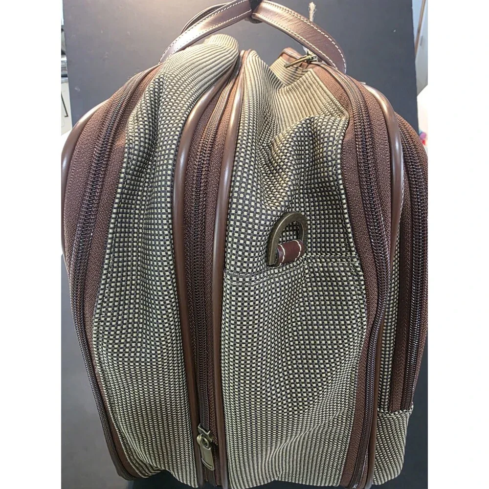Hartmann Modern Tweed & Leather Multi-Compartment Business Travel Briefcase Lege